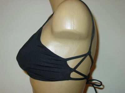 Top de bikini con tiras traseras negras talla L espacial talla mediana hecho en bandeau EE. UU.-NUEVO CON ETIQUETAS Foto 1 de 4