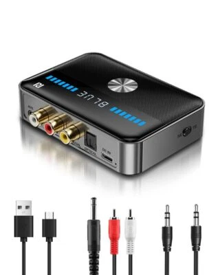 Trasmettitore Bluetooth 5.3 Ricevitore Trasmettitore Ricevitore Stereo Audio AUX Adattatore NFC - Immagine 1 di 4