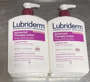 2 Pack Lubriderm Advanced Therapy Body Lotion, Intensely Hydrates 16 oz - Picture 1 of 1