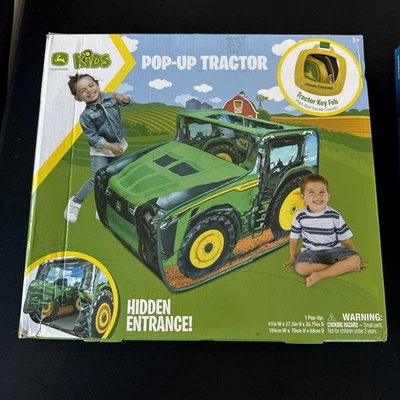John Deere Pop Up Tent Tractor Playhouse Kids | Removable Key Fob with Tractor - Image 1 of 2