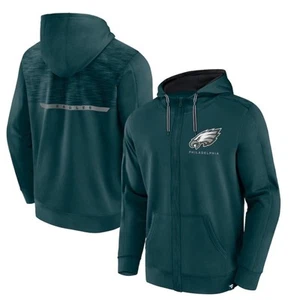 Fanatics Philadelphia Eagles Green Defender Evo Full Zip Hoodie Men's Size Med - Picture 1 of 8