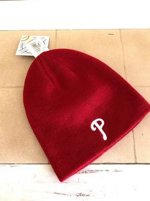 New with Tags Official MLB Phillies Adult Acrylic Knitted Beanie Embroidered P - Image 1 of 4