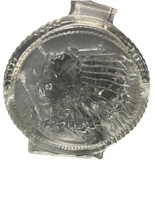 Ancoraggio Hocking American Indian Head Bufalo Nichel Vetro Trasparente Monete Bank Vintage - Foto 1 di 11