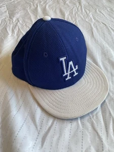 Los Angeles Dodgers New Era 59Fifty Fitted Baseball Hat Blule White Size 6 3/8 - Picture 1 of 4