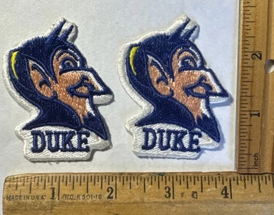 Vintage Lot Of 2 Duke Blue Devils Logo Iron On Patch NCAA College Basketball - Image 1 of 2