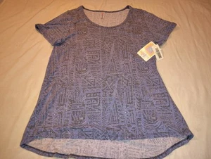 Lularoe Classic T Shirt Women's Pullover Size Large L NWT Faded Tribal Blue New - Picture 1 of 5