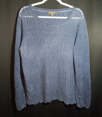 Suéter pulôver feminino Tommy Bahama XL azul marinho malha casual resortwear - Imagem 1 de 3