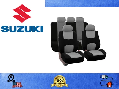 For all Suzuki car Seat Covers Front and Rear 5pcs Fabric Quick Install Black - Image 1 of 4