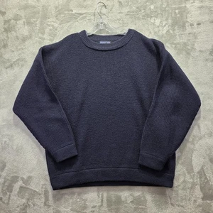Suéter Patagonia Para Hombre Grande Azul Marino 100% Lana Tejido Waffle Cuello Redondo Pullover - Imagen 1 de 8