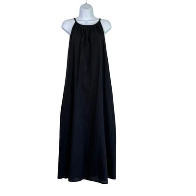 Vestido Jenni Kayne Drift Maxi Negro Bolsillos Seersucker Mujer XXL Solero Fluido Foto 1 de 4