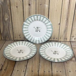 Set Of 3 Pfaltzgraff Portfolio Naturewood 8" Salad Side Plate Herb Watering Can - Picture 1 of 4