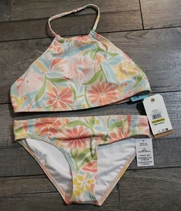 Billabong Girls' Two-Piece Bikini Swimsuit Set, UPF Protection, Sz 14 - Picture 1 of 6