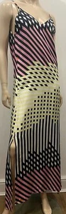 Maxi Vestido Para Mujer BIMBA Y LOLA Multicolor Geométrico Sin Mangas Largo S - Imagen 1 de 8