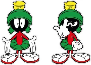 Marvin The Martian Flip Off Funny Vinyl Sticker Car Window Decal JDM Laptop meme - Picture 1 of 1