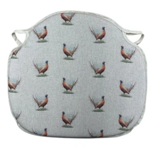 Pheasant Large Spindle Back Tie-On Seat Pad. Kitchen/Dining - Picture 1 of 5