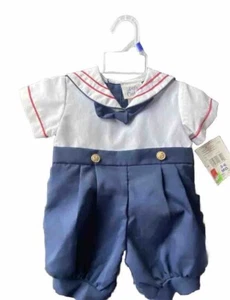 Vintage Little Cadet Sailor Suit Infant NWT Boys Red White Blue Size 3-6 Month - Picture 1 of 6