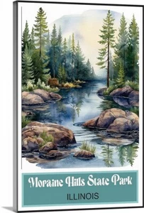 Moraine Hill State Park Illinois Wilderness Art Canvas Wrap Or Poster art - Picture 1 of 5