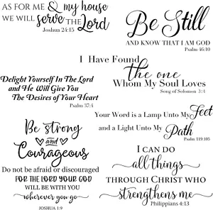 Bible Verse Wall Stickers Inspirational Quote Wall Decals Religious Wall Sticker - Picture 1 of 7