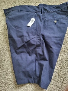 Old Navy Dress Shorts Checkered Dark Navy Blue Size 34 (New With Tags) - Picture 1 of 5