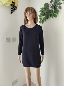 ❤️ Size 8 solid black jumper sweatshirt tunic dress 859 - Picture 1 of 5