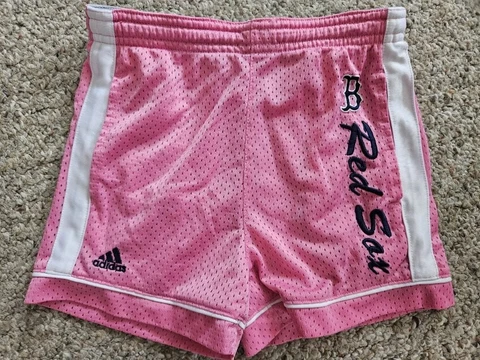 ADIDAS Pink BOSTON RED SOX Athletic Style Shorts Girls S Size 7-8 Cover