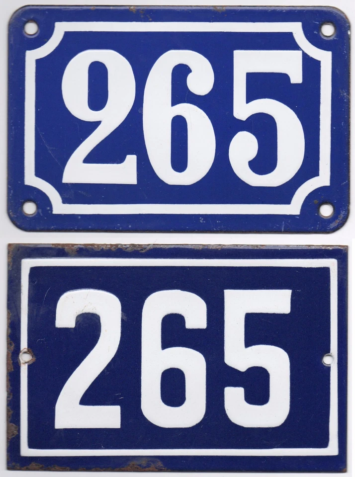 Casa francesa azul antiga número 265 porta portão parede cerca placa placa placa - Imagem 1 de 1