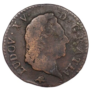 France - Louis XV 1/2 Demi Sol 1771 D Lyon Old Head Copper Dy.1700 GadR.275 - Picture 1 of 2