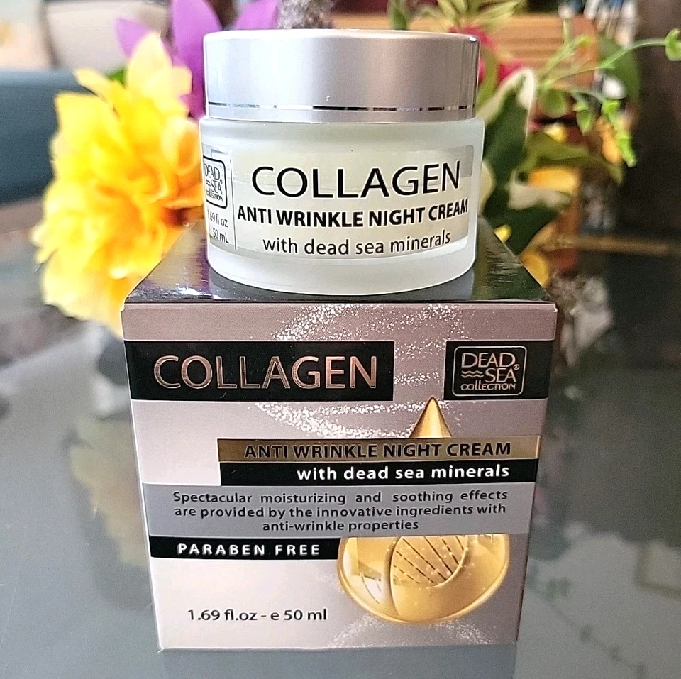 Dead Sea Collection Collagen With Minerals Anti Wrinkle Night Cream 1.69 Oz Bg6