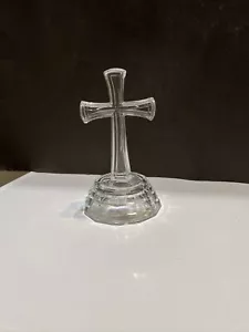 Vintage Deplomb USA Lead Crystal Glass Cross Christian figurine, Giftware - Picture 1 of 16