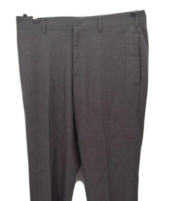 Pantalones chinos Van Heusen para hombre 34x29 gris vestido frente plano pierna recta pantalones Foto 1 de 4