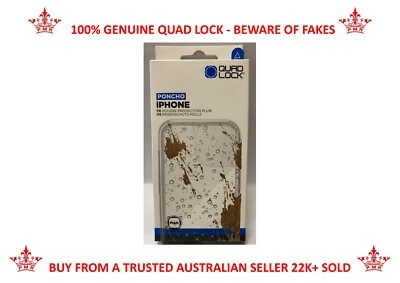 QUAD LOCK IPHONE 6+ 6S+ PLUS CLEAR PONCHO COVER CASE MOTORCYCLE SCOOTER RUNNING - Image 1 of 3