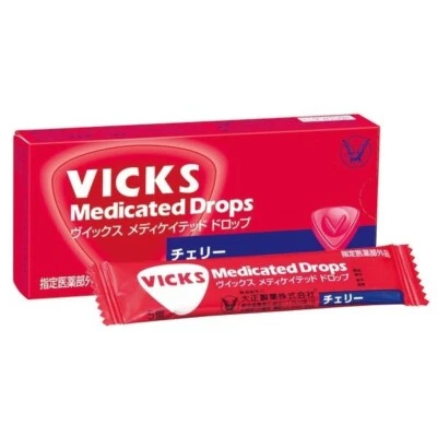 Vicks Medicated Drops Candy Cherry flavor for throat 20 drops in 1 box - Image 1 of 4