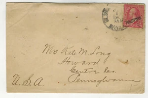 1900 MANILA PHILIPPINES / AMERICAN WAR #214 OVERPRINT US ADMINISTRATION TO USA - Picture 1 of 3
