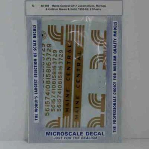 Microscale O Scale Decals: MAINE CENTRAL DIESEL HOODS GP7 MAROON & GOLD OR GR... - Picture 1 of 1