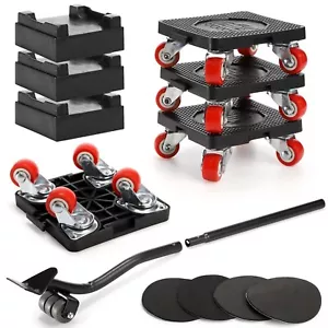 12er Set Möbelbeweger mit Rädern und Heber, 360° Rotation Move Tools - Bild 1 von 6