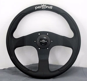 Personal Steering Wheel Pole Position 330mm Black Leather and Perforated Leather - Picture 1 of 10