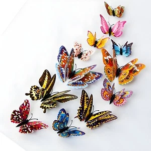 12 Pcs 3D Butterfly Wall Stickers PVC Children Room Decal Home Decoration Decor' - Picture 1 of 24