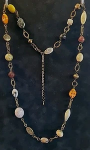 Vintage Beaded Necklace 18" plus 4" Adjustable Multicolor Multishaped Beads - Picture 1 of 10