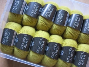 Lana Grossa / Cool Wool Alpaca / Alpaca/Wolle / Farbe 043 Gelbgrün / 600 Gramm - Bild 1 von 2