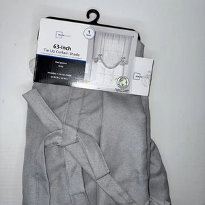 Mainstays Washed Cotton Window Tie-up Shade , 42" x 63", Silver Gray - Picture 1 of 2