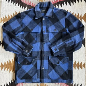 Vintage 1950s 60s Pioneer Sportswear Buffalo Plaid Mackinaw Jacket Sz M - Blue - Picture 1 of 9