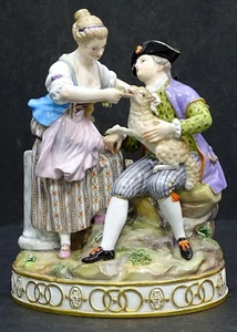 IMPRESIONANTE! Antigua figura de porcelana MEISSEN/DRESDE MUSA CON LIRA del siglo XIX - Imagen 1 de 11