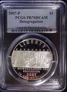 2007-P Desegregation Commemorative Silver Dollar $1 Coin, PCGS PR70DCAM. 