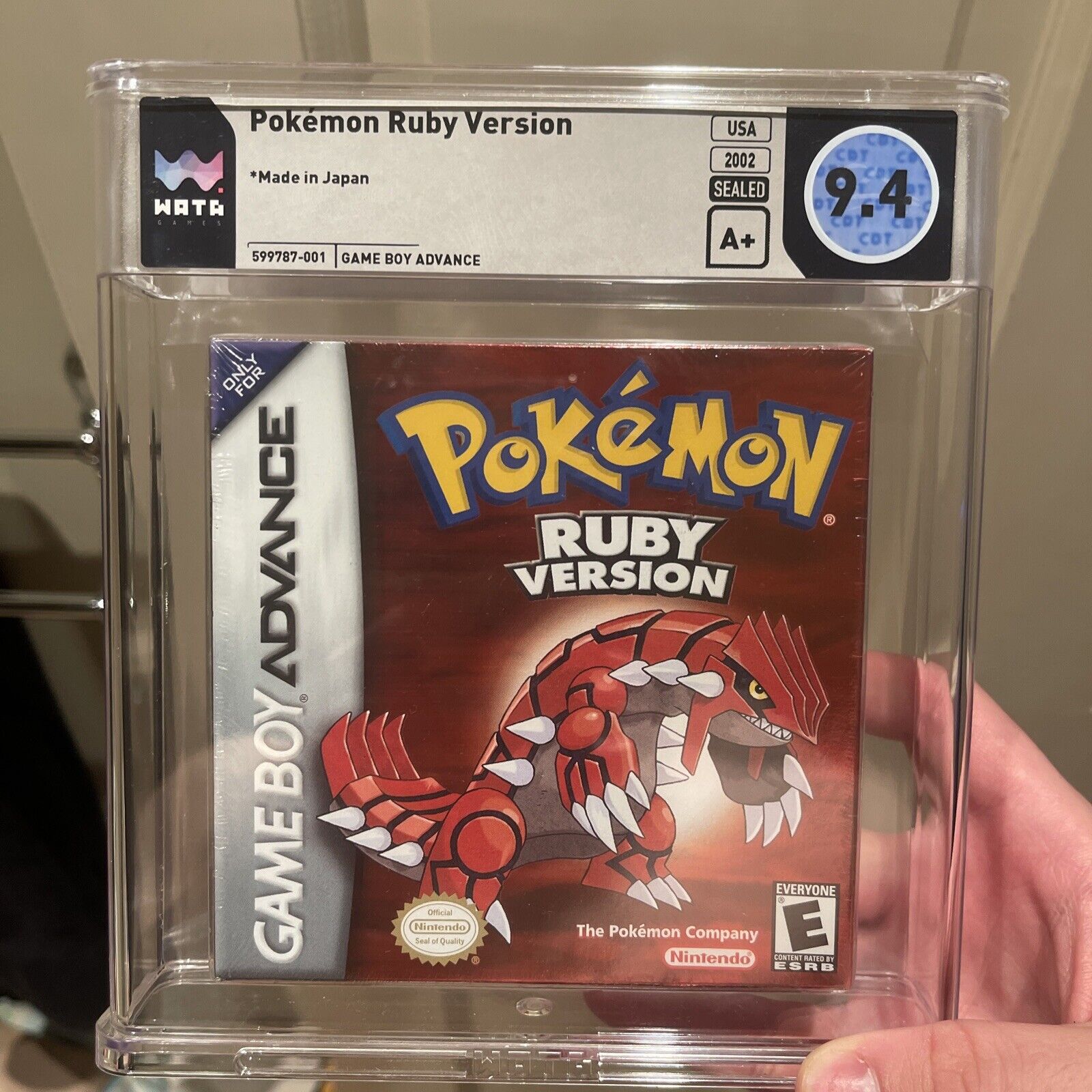 2002 Pokemon Ruby Game Boy Advance Sealed WATA 9.4 Seal Rating A+