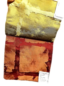 COLONY Silky Textured Plaid Designer Fabric Sample Booklet Set / 6 Semi shiny - Picture 1 of 4
