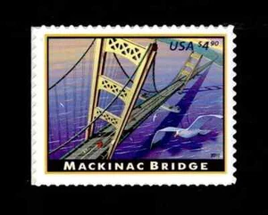 SFSTAMPS US Scott 4438 Mackinac Bridge Priority Mail $4.90 Stamp MNH 2010 - Picture 1 of 1