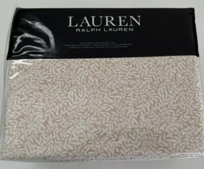 Ralph Lauren~California King~ 4pc Sheet Set~Spencer Leaf~Blush~MSRP $220~NWT~ - Image 1 of 4