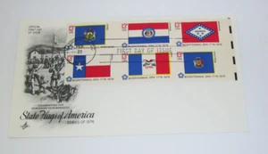 1976 FDC Washington D.C. State Flags of United States ME MO AR TX IA WI Stamps - Picture 1 of 1