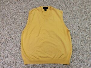 Brooks Brothers Sweater Mens Large Yellow Pullover Vest Pima Cotton Casual
