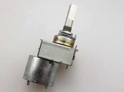 1x Audio Motorized Potentiometer 25mm D Shaft 16mm Dual-Gang A50K 50K  - Image 1 of 3